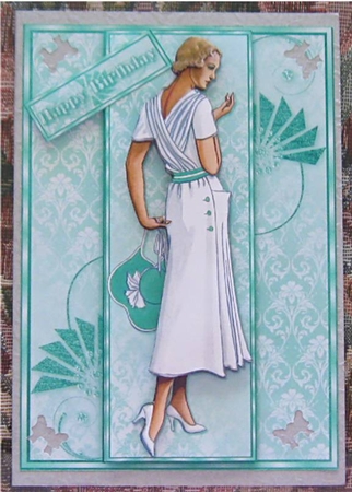 Art Deco Holiday Fashion Panel Bookmark Card Mini Kit by Wendy De Winter