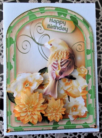 Yellow Bird Arched Card by Wendy De Winter