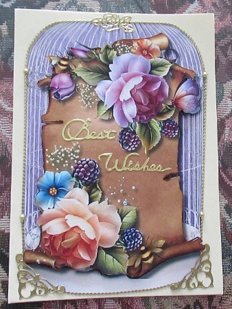 Shabby Chic Birdcage Shaped Topper + Roses by Wendy De Winter