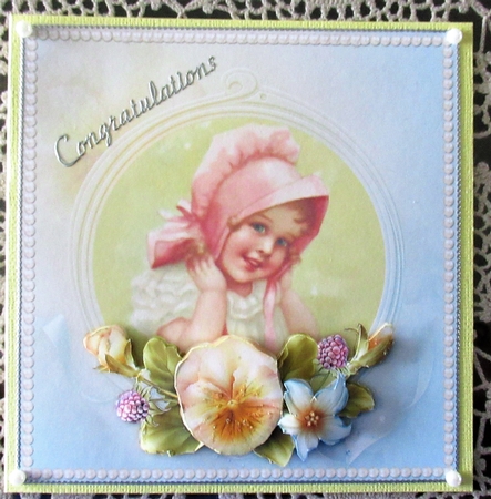 Vintage Girl & Summer Flowers by Wendy De Winter