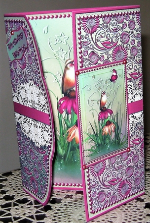 Coneflower and Bird Tuck-in Gatefold Mini Kit by Wendy De Winter
