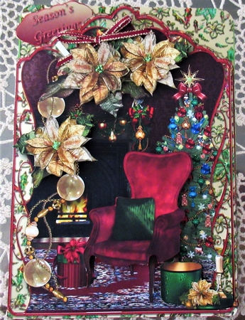Golden Poinsettias Shaped Card Mini Kit by Wendy De Winter