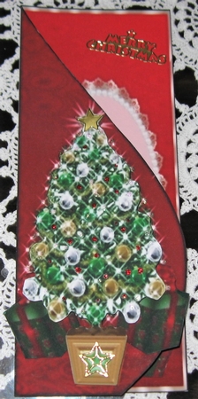 Oh Beautiful Christmas Tree Teardrop Card by Wendy De Winter