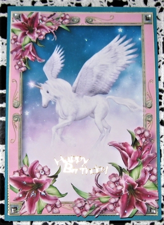 Pegasus Unicorn & Stargazer Lilies by Wendy De Winter