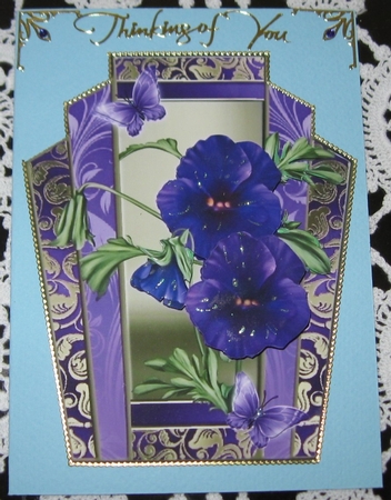 Beautiful Pansies in Art Deco Style Frame by Wendy De Winter