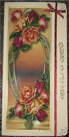 Large Dl Joy Roses & Golden Frame by Wendy De Winter