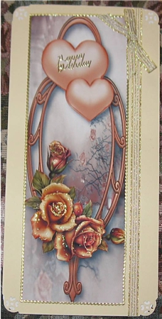 Large Dl Hearts & Flowers - Copper Roses by Wendy De Winter