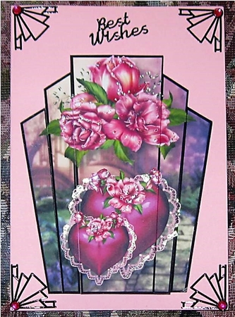 Art Deco Hearts & Flowers - Glory Roses by Wendy De Winter