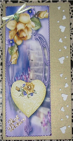 Large Dl Hearts & Flowers - Yellow Roses by Wendy De Winter