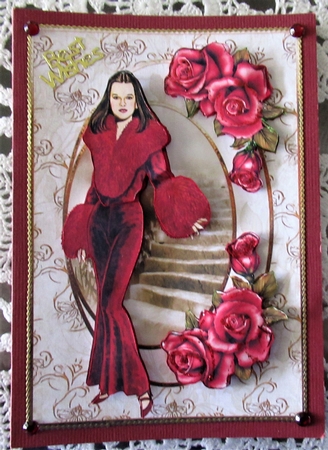 Girl of Fashion Card Front and Decoupage by Wendy De Winter