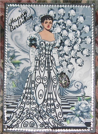 Vintage Lady in Black/white Gown with Diamonds by Wendy De Winter
