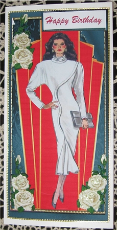 Lovely D.l . Art Deco Lady and Incert  by Wendy De Winter