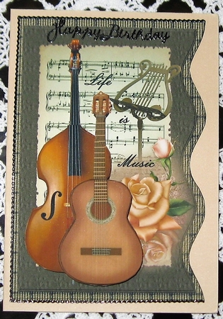 Wave Card Vintage Music by Wendy De Winter