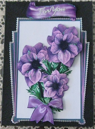 Pretty Pink Flowers in Art Deco Frame by Wendy De Winter