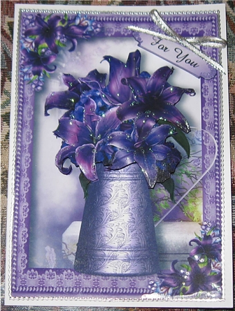 Deep Purple Lilies Water Jug by Wendy De Winter