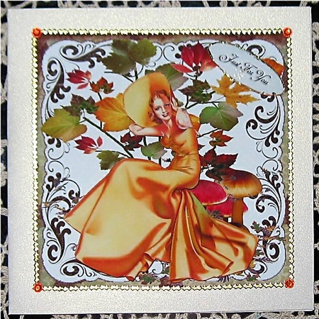 Miss Autumn Topper with Decoupage by Wendy De Winter