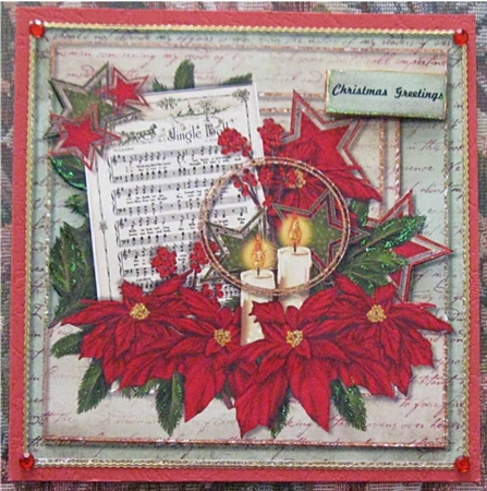 Topper Poinsettias,vintage Christmas Music by Wendy De Winter