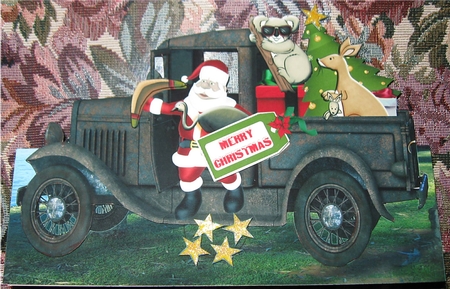 Standup Mini Kit -best Wishes from Australia-rusty Truck#2 by Wendy De Winter
