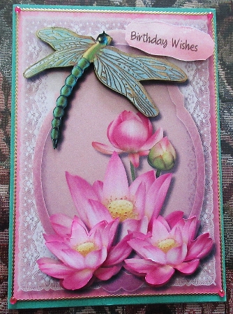Beautiful Dragonfly and Lotus Flowers  by Wendy De Winter