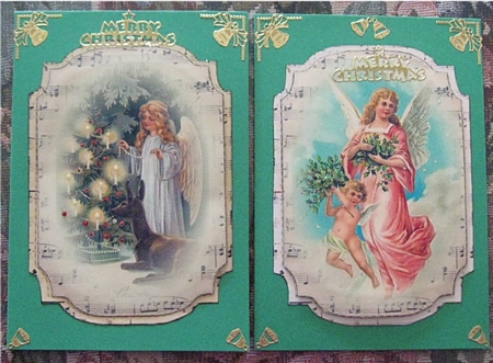 2 Shaped Sheet Music Christmas Toppers - Angels by Wendy De Winter