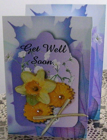 Tri Fold Get Well Daisy by Wendy De Winter