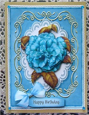 Lovely Blue Camelia in a Ornate Frame  by Wendy De Winter