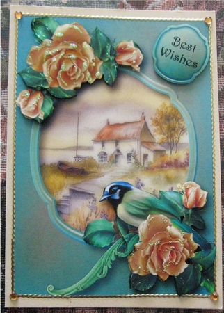 Green Jay & Yellow Roses by Wendy De Winter