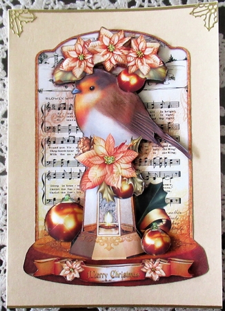 Christmas Robin Bird with Lamp Decorations by Wendy De Winter