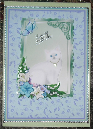 Beautiful Kitten / Cat Floral Topper & Decoupage by Wendy De Winter