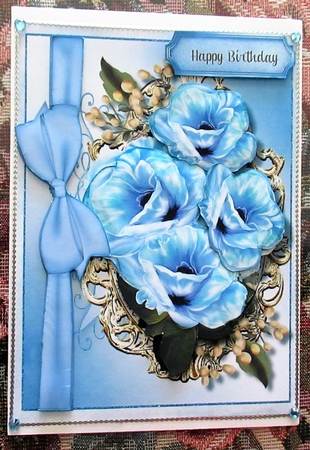 Beautiful Blue Open Roses and Baby's Breath by Wendy De Winter