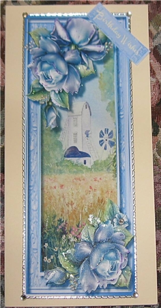 Lovely Blue Roses , Large D.l by Wendy De Winter