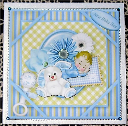 Hush Little Baby Corner Frame Card - Blue by Wendy De Winter