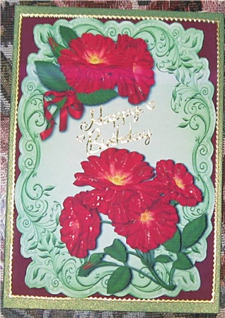Wild Red Roses Topper & Plaque by Wendy De Winter