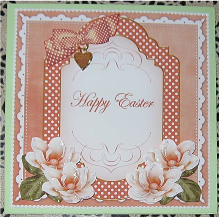 Borange Magnolia Happy Easter Fancy 7in Decoupage Topper by Wendy De Winter