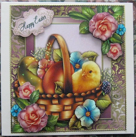 Gorgeous Chick & Eggs in a Basket 8x8 Mini Kit by Wendy De Winter