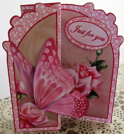 Fold Back Butterfly Kit - Edwardian Roses (pink) by Wendy De Winter