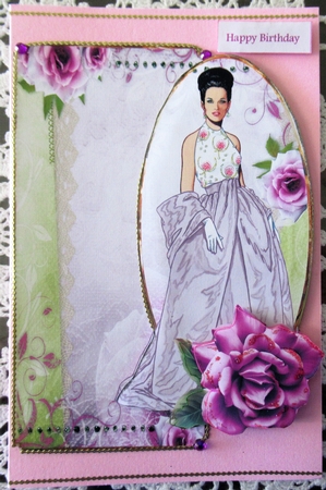 Lady and the Rose Over the Edge Card by Wendy De Winter
