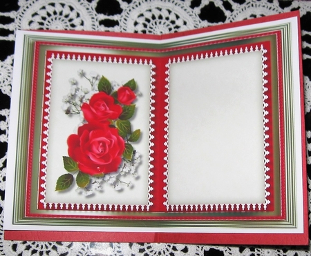 Incert with Red Roses  by Wendy De Winter