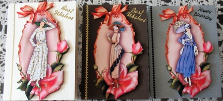Vintage Ladies Bookmarks or Card Toppers by Wendy De Winter