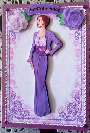Vintage Fashion Lady Quick Card & Embellishments by Wendy De Winter