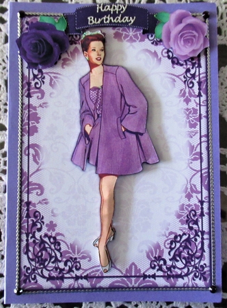 Vintage Fashion Lady Quick Card & Embellishments by Wendy De Winter