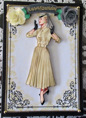 Vintage Fashion Lady Quick Card & Embellishments by Wendy De Winter