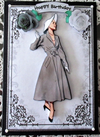 Vintage Fashion Lady Quick Card & Embellishments by Wendy De Winter