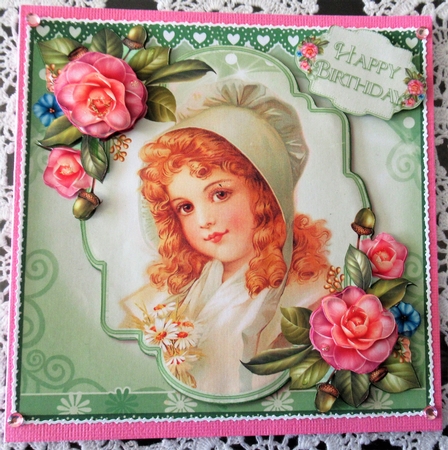 Victorian Girl and Flowers Mini Kit by Wendy De Winter