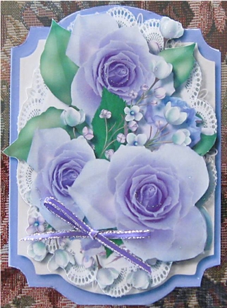 Print, Cut, and Fol, Lilac Roses and Blossom  by Wendy De Winter