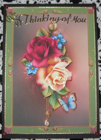 Beautiful Framed Summer Roses with Decoupage by Wendy De Winter