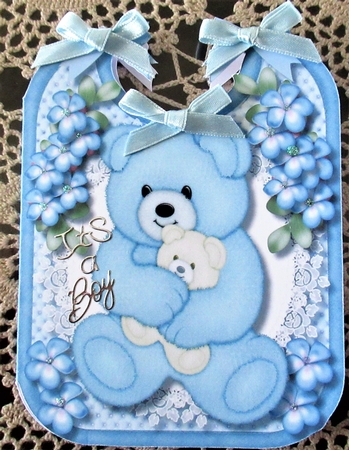 Print, Cut, and Fold , Blue Baby Bib  by Wendy De Winter