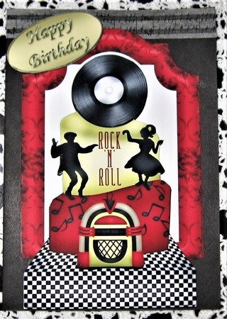Rock N Roll Birthday Cake with Record, Good Old Days! by Wendy De Winter