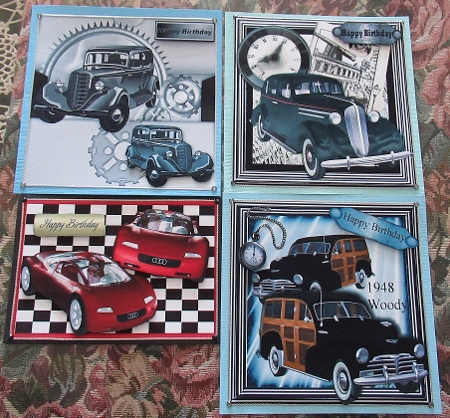 12, Sheets of Men Vehicles, Vintage and Modern 8x8, A5 Kit by Wendy De Winter