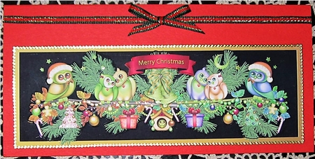 Owl Dl Christmas Gold Swag by Wendy De Winter